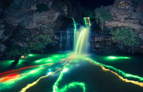 Neon Waterfalls by Sean Lenz and Kristoffer Abildgaard