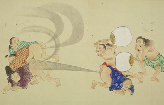 Drawings of Men Farting from the Japanese Edo Period (1603-1868)