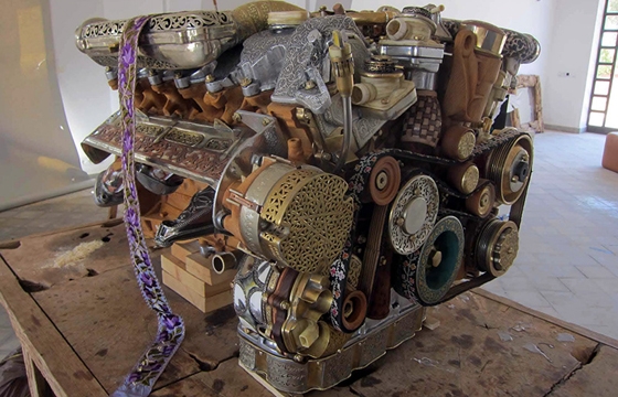 Mercedes Engine Reconstructed from 53 different hand-forged Materials