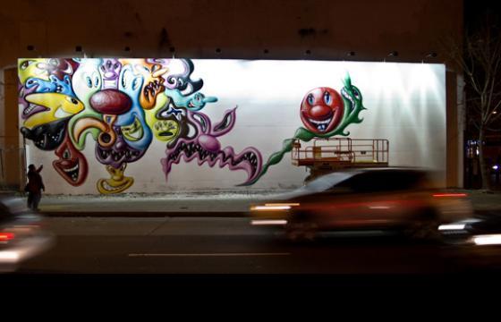 Kenny Scharf replaces the Barry Mcgee, Dash Snow tribute at Houston and Bowery