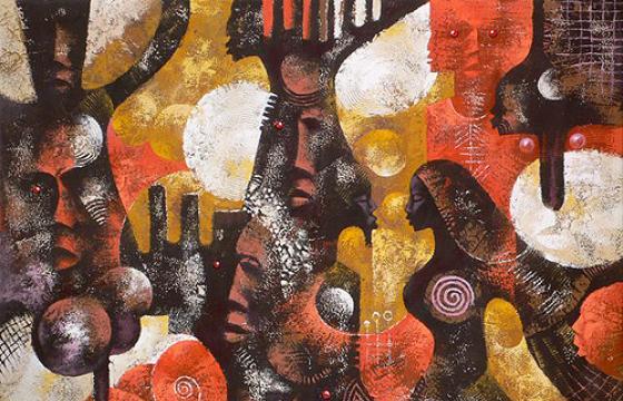 Paintings by Ghanaian artist Wiz Kudowor