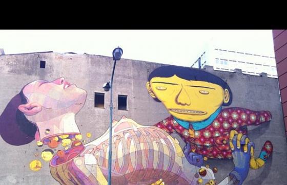 Os Gemeos and Aryz completed mural in Poland