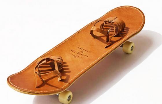 The Leather Skateboard by Greece Is For Lovers