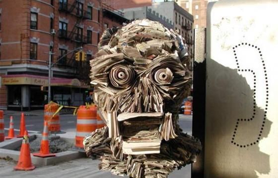 Newspaper Sculptures and Installations by NYC's Nick Georgiou