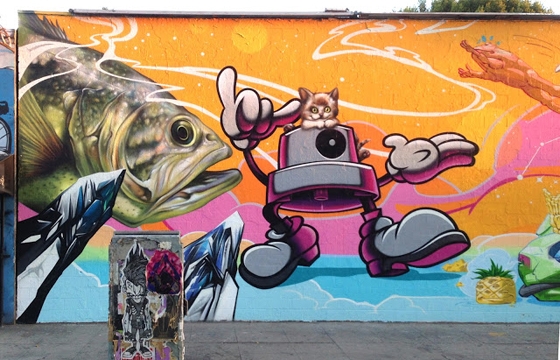 Axis and Swank paint Barracuda wall in Los Angeles