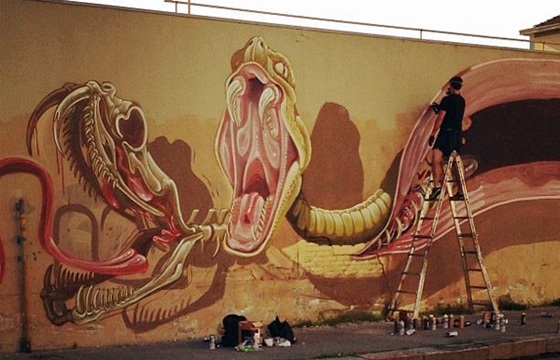  Blood Thirsty Snake painted by Nychos in Italy
