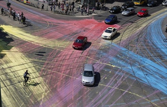 Lepe Rubinigh and the Anonymous Crew Dump Paint in an Intersection