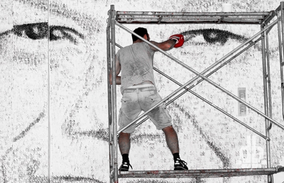 Watch: Phil Akashi Paints Mandela Portrait with 27,000 Punches
