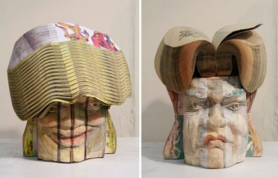 Recycled Book Sculptures by Long-Bin Chen