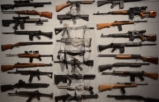 Liu Bolin's Gun Rack Performance