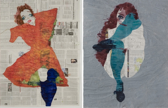 Newsprint Paintings by Gabriel Vormstein