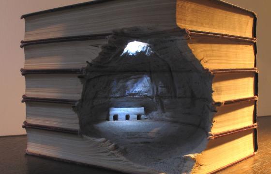 Carved Landscapes in Books by Guy Laramee