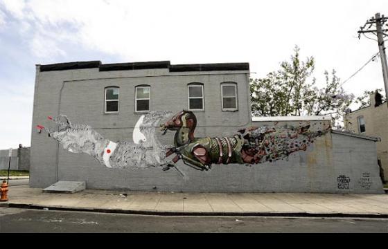 Pixel Pancho & Never2501 Mural in Baltimore