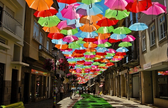 Umbrella Canopy in Agueda, Portugal