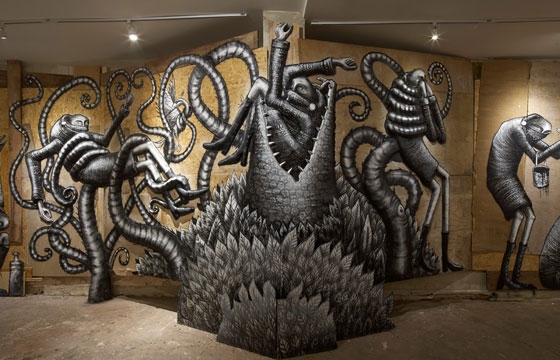 Photos from Phlegm's "The Bestiary" @ Howard Griffin Gallery