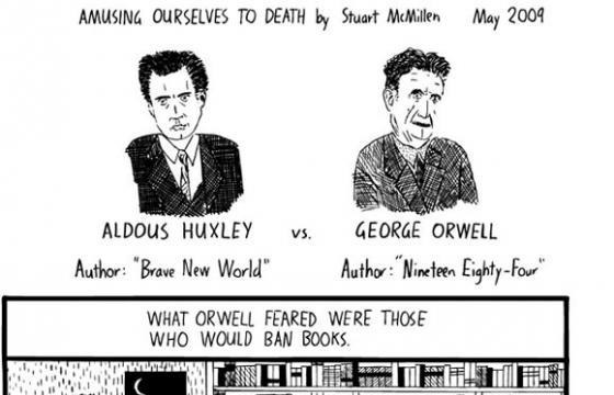 Huxley vs Orwell in Graphic Form by Stuart McMillen
