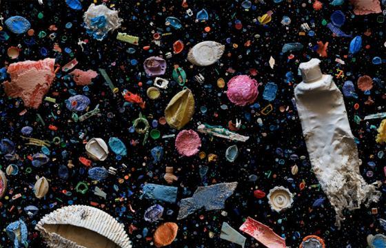 Trash Found in Ocean Collages by Mandy Barker