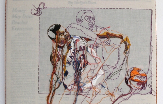 Embroidered Newspapers by Lauren DiCioccio