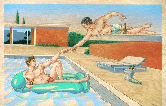 Homoerotic Pyrography by Robert Sherer