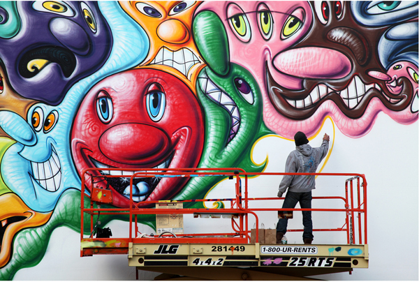 Kenny Scharf arrested, googled, and asked for autograph