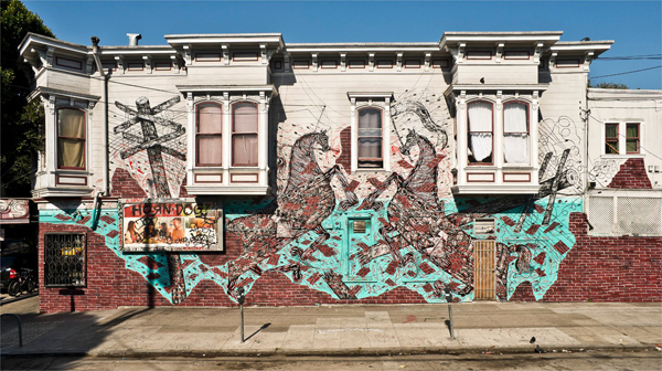 New mural by Andrew Schoultz in San Francisco