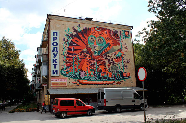 New mural by Dxtr in Kamyanets, Ukraine