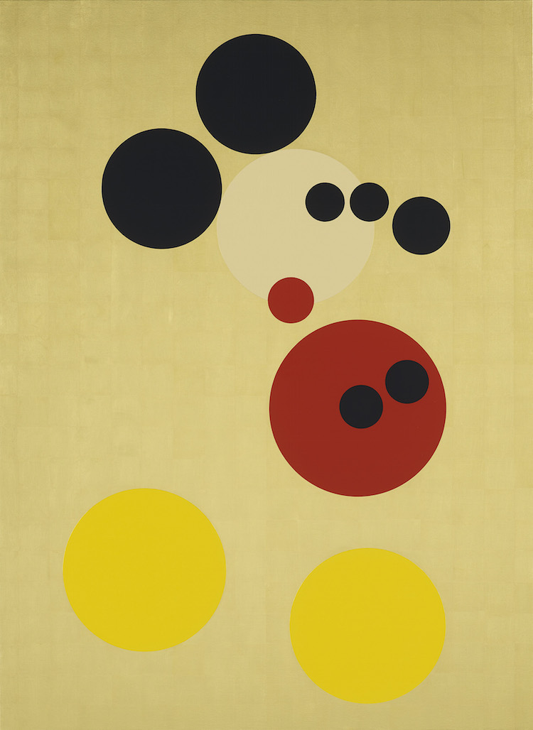 Damien Hirst Gold Mickey 2014 Household gloss and gold leaf on canvas c Damien Hirst Science Ltd. All Rights Reserved DACS 2019 c Disney