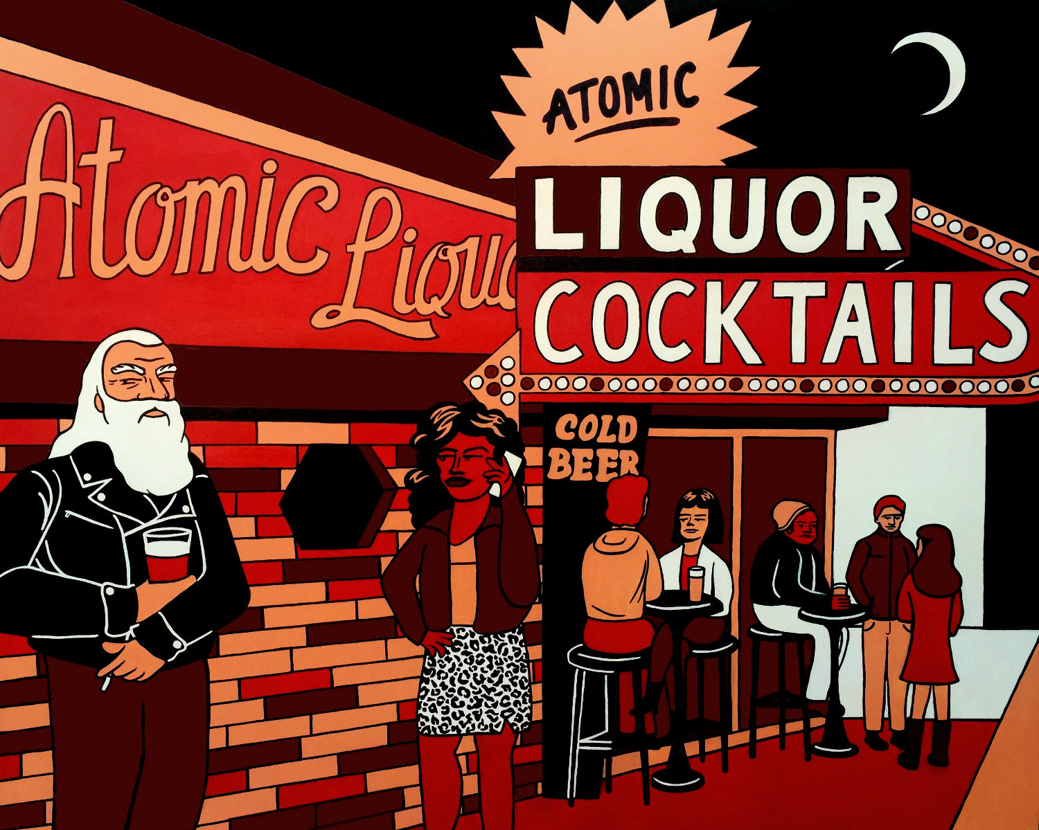 ATOMIC LIQUORS 48x60 acrylic on panel 2016 2600