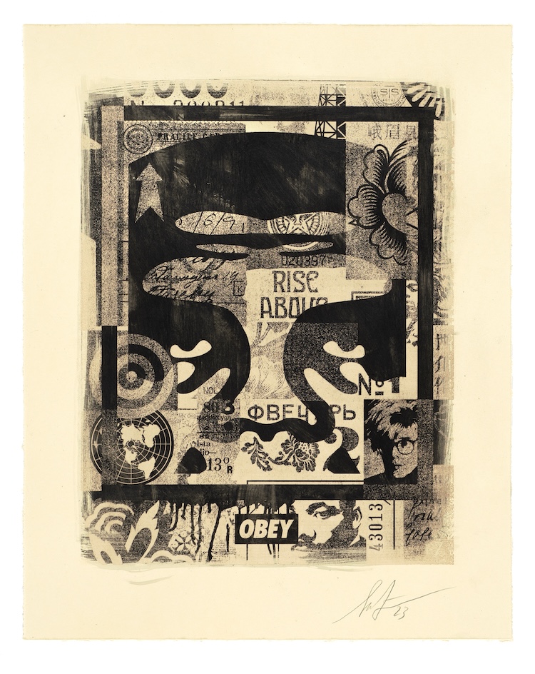 Icon Collage Mono Engraving