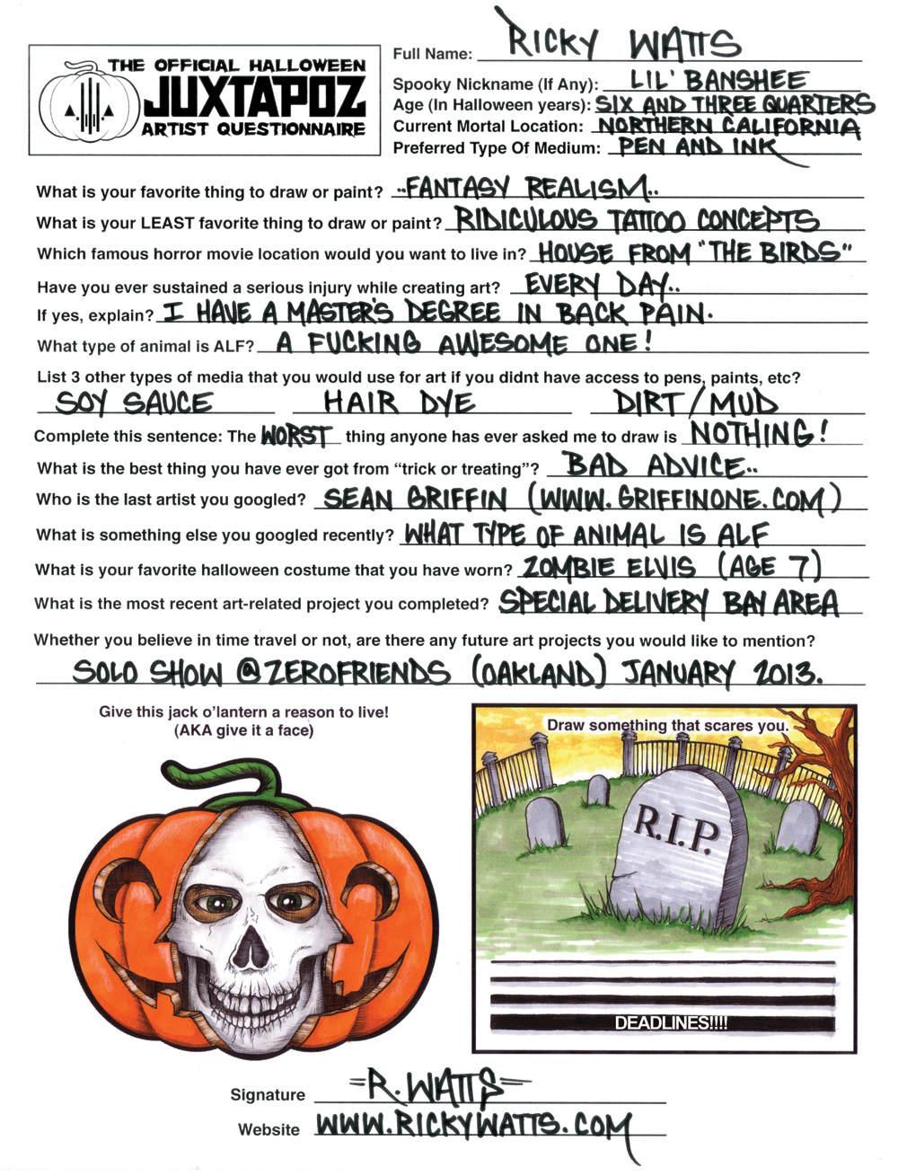 RickyWattsQuestionnaire