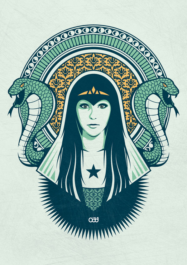 Princess-of-snakesNew-illustration-ready-to-be-screenprinted-on-poster-and-teesodd-house.com-_-shop.odd-house.com