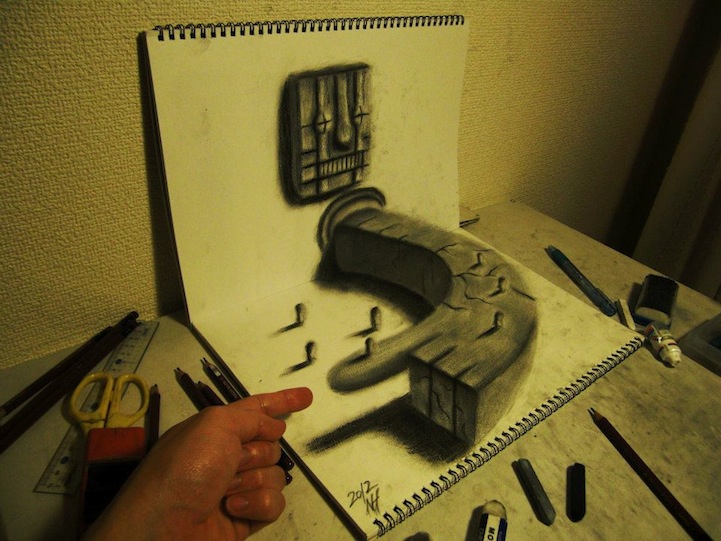 Juxtapoz Magazine - 3D Sketchbooks by Nagai Hideyuki Juxtapoz Magazine - 3D Sketchbooks by Nagai Hideyuki