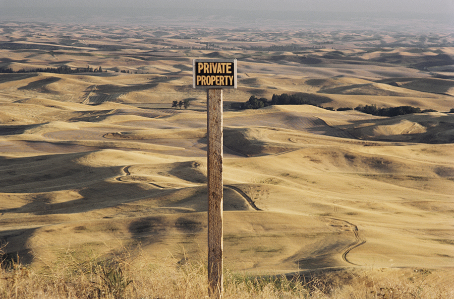 Overview of rolling, dune-like wheat fields extending into the horizon in Steptoe Butte, Washington, May 1980.Photograph by Robert Madden, National Geographic
