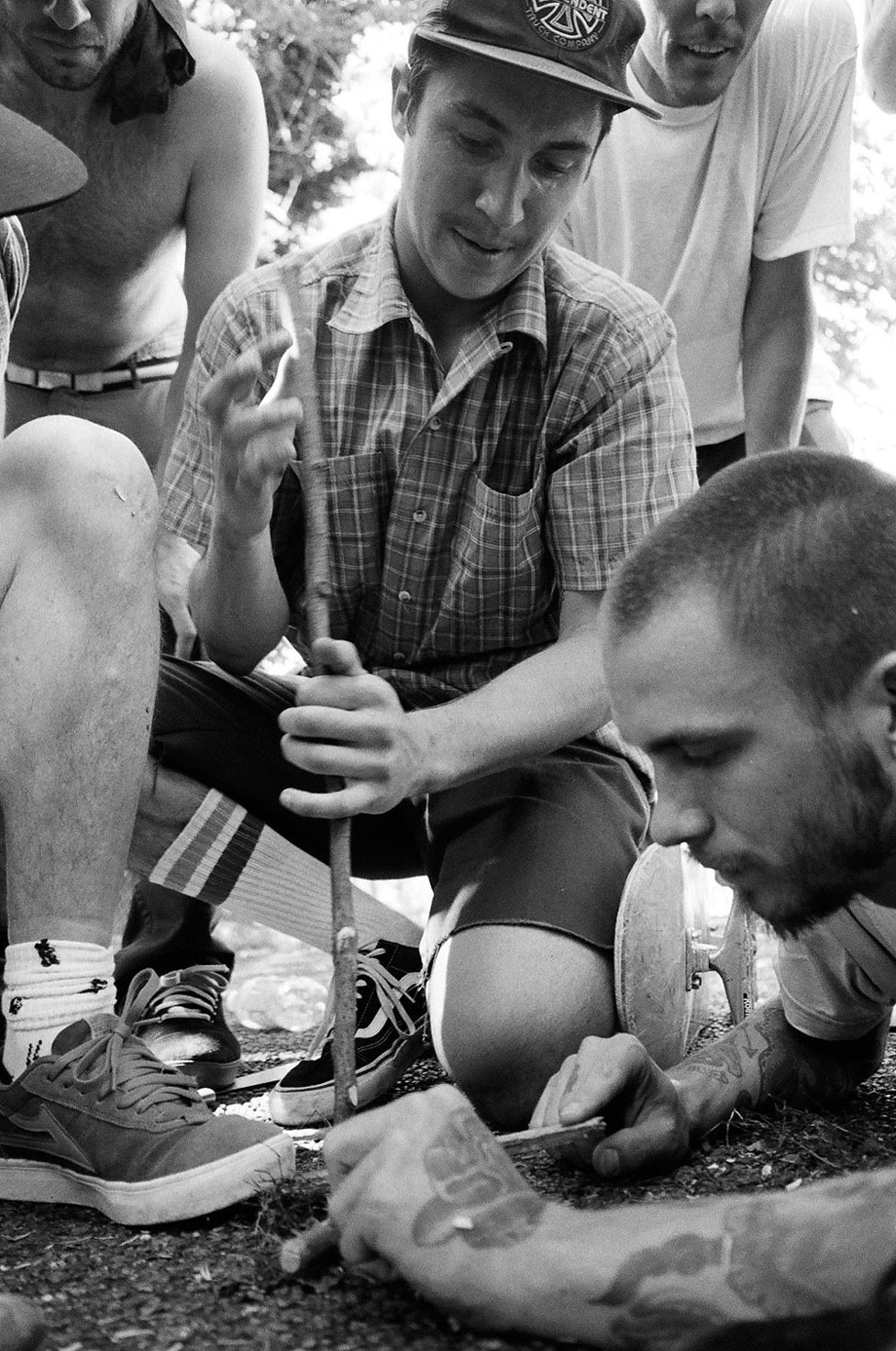 Survival games. Berle and Crockett attempt to set the hood on fire