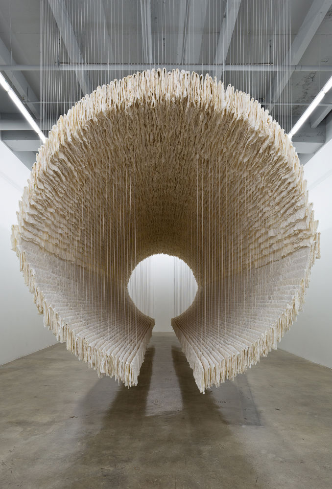 Boat, 2012, by Zhu Jinshi (Chinese, b. 1954). Xuan paper, bamboo, and cotton thread. Courtesy of Rubell Family Collection, Miami. © Zhu Jinshi, © ARS, New York.