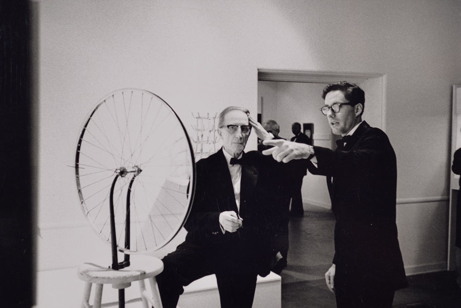 Duchamp with curator, Walter Hopps
