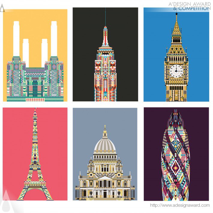 Geometric Landmarks Travel Poster series by Ben Grib