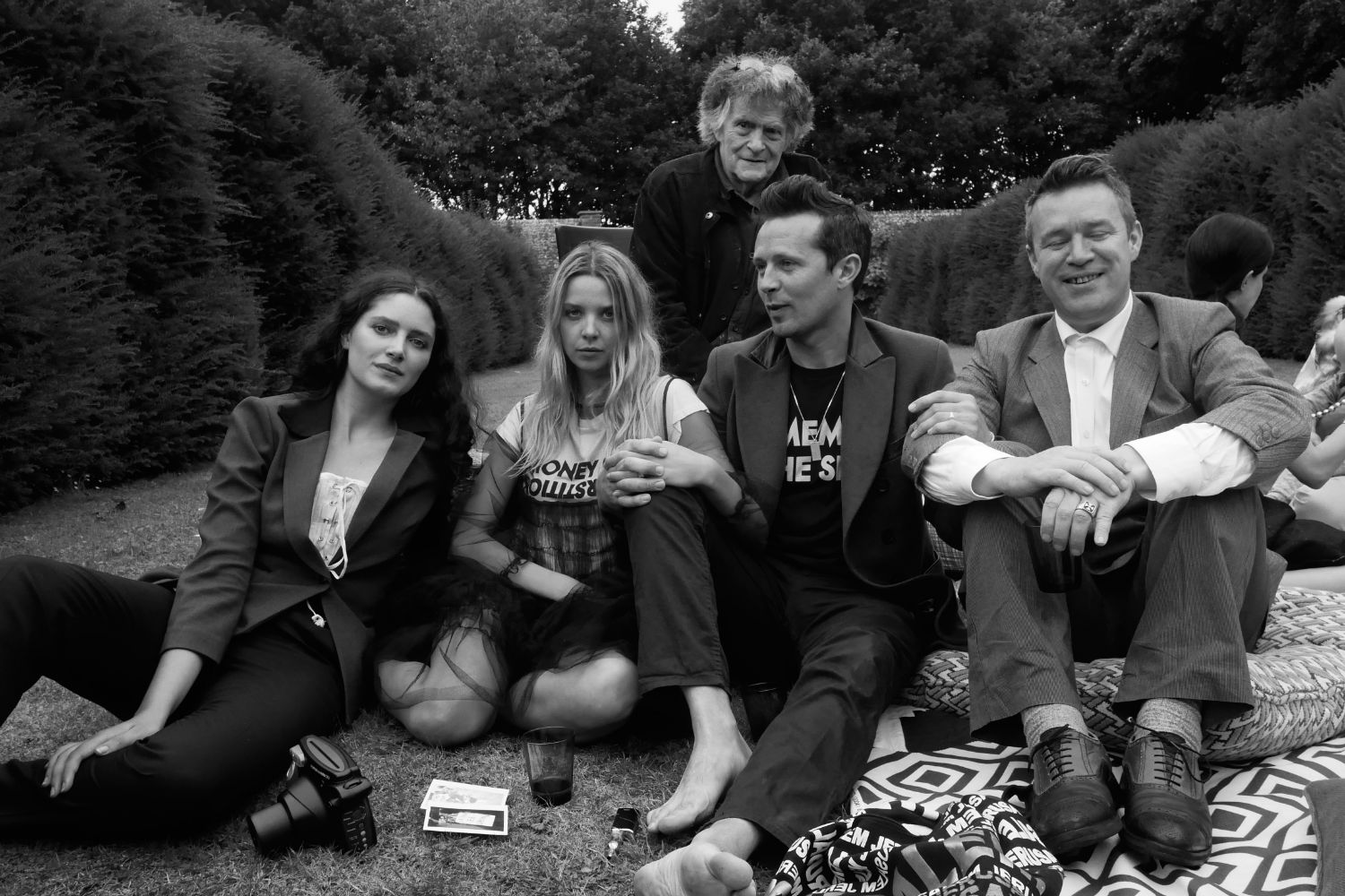 Portrait by Fabio Paleari of Robert Montgomery with fellow poets from New River Press. [Left to right: Rosalind Jana, Greta Bellamacina, Hearthcote Williams, Robert Montgomery, Niall McDevitt]