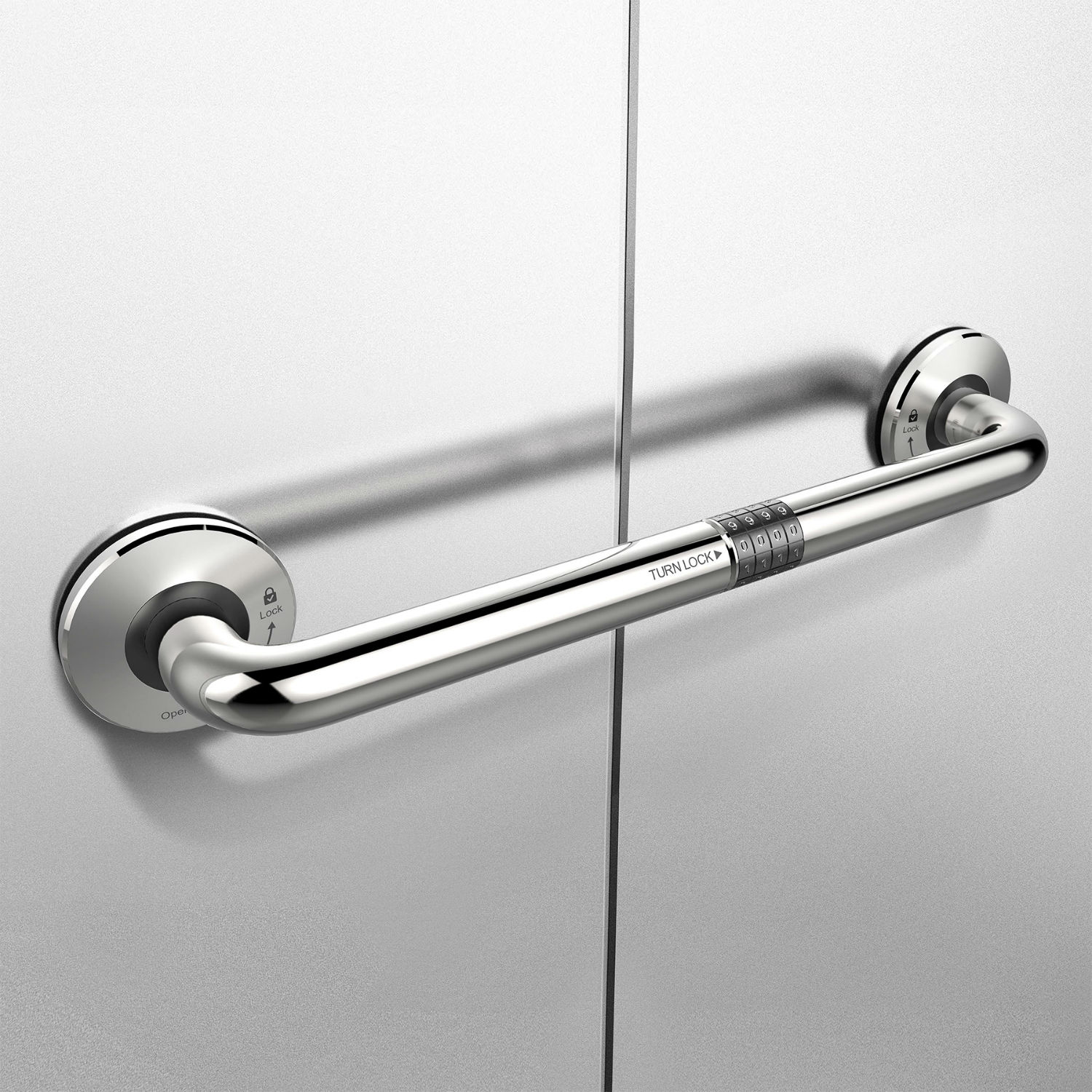 Turn Lock, a combined door handle and coded lock