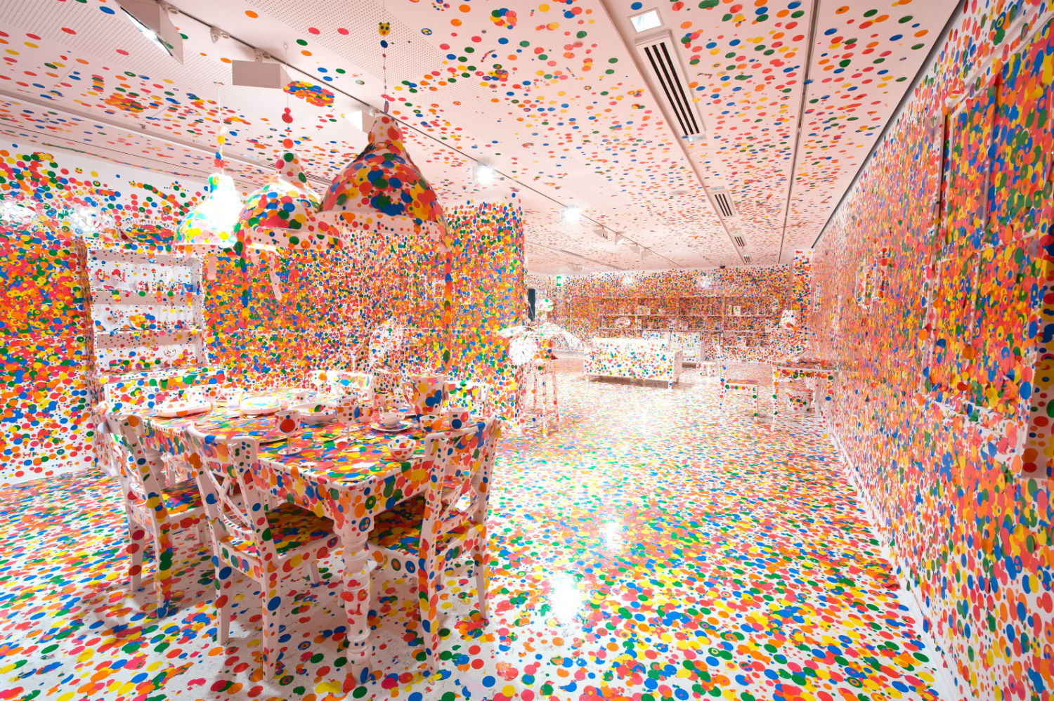 "The Obliteration Room" Collaboration between Yayoi Kusama and Queensland Art Gallery. Photography by QAGOMA Photography. 2002 to present.
