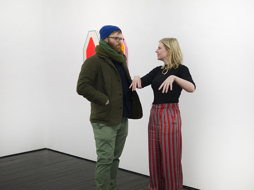 Curator Silke Linder-Sutti and Ryan Mrozowski
