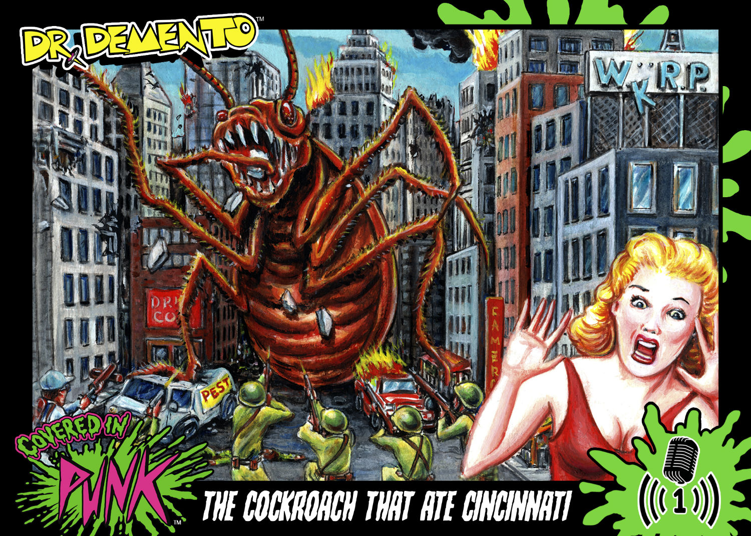 “The Cockroach that Ate Cincinnati” artwork by Neil Camera. © 2018 Caf Muzeck, LLC. All Rights Reserved