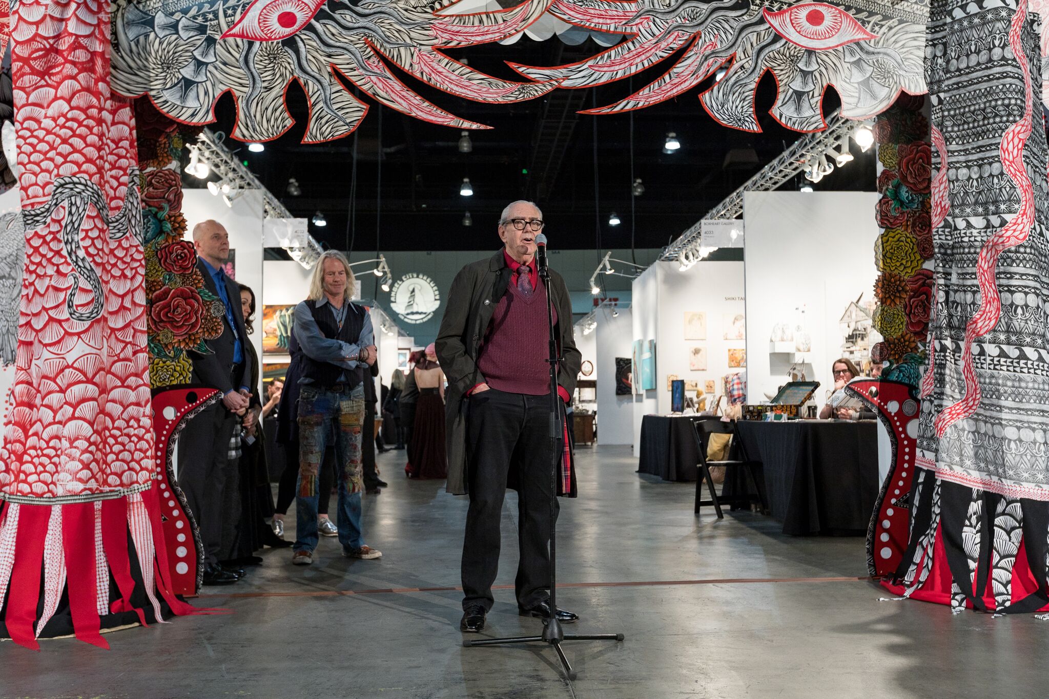 Juxtapoz founder and long time friend of Greg Escalante, Robert Williams, gave the last speech of the tribute where he laid out his long relationship with Greg, some funny stories, and some insight to Greg