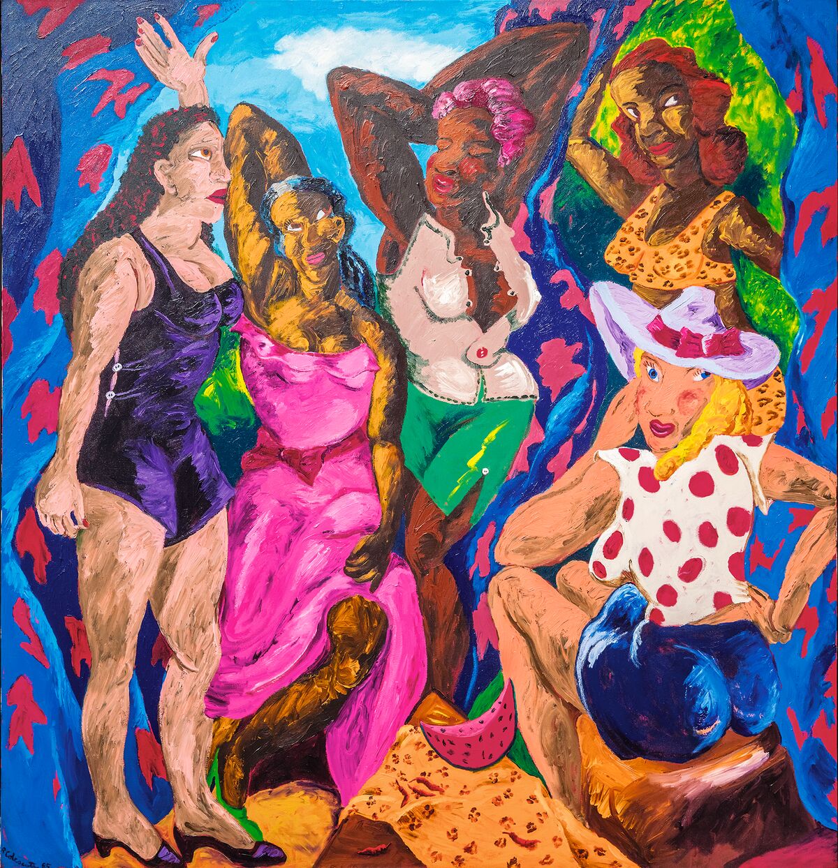 Les Demoiselles d’Alabama: Vestidas, 1985, Robert Colescott