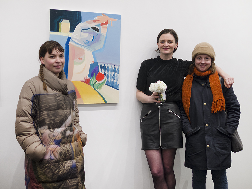 Danielle (center), painter Kate Klingbeil (left) and photographer Eva O