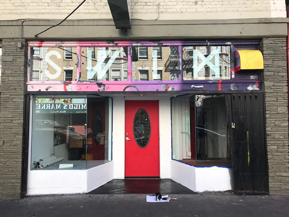 The finished storefront for the new SWIM gallery