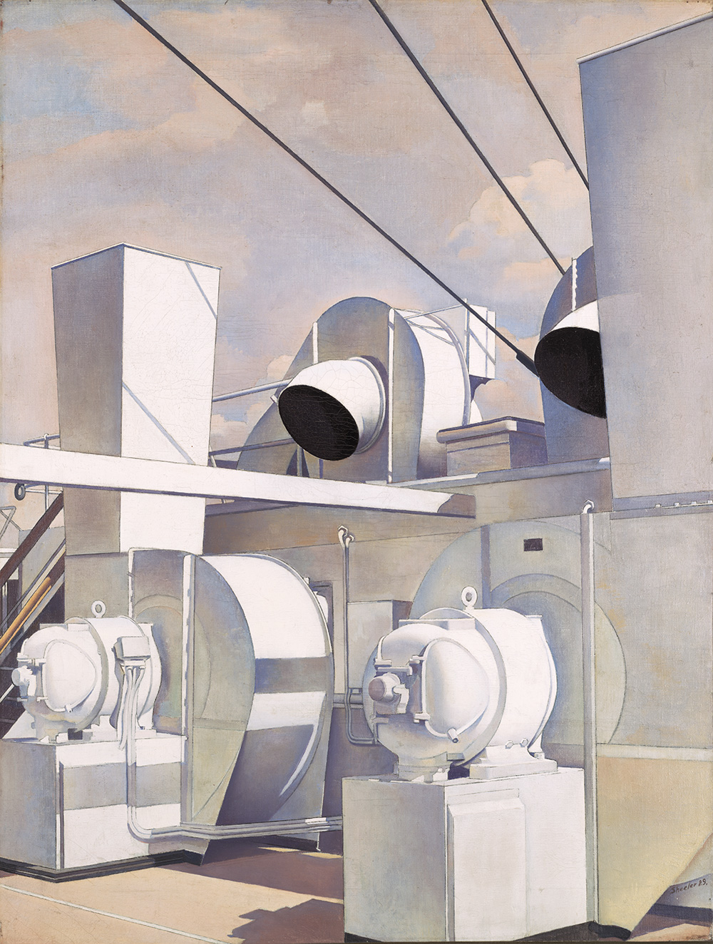 Charles Sheeler, "Upper Deck," 1929. Oil on canvas, 28 3/4 x 21 3/4 in. (73 x 55.3 cm). Harvard Art Museums / Fogg Museum, Cambridge, Massachusetts, Louise E. Bettens Fund, 1933, 1933.97