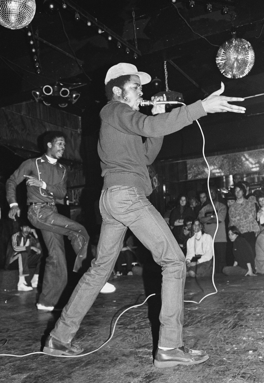 Joe Conzo, JDL (Jerry D. Lewis) of Cold Crush Brothers at Club Negril, 1981. Photo print. Courtesy of the Joe Conzo Archives. 