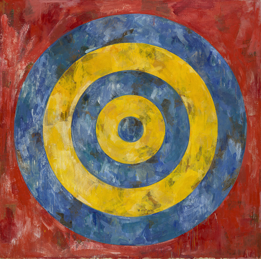 Jasper Johns, Target, 1961. Encaustic and collage on canvas. 167.6 x 167.6 cm. The Art Institute of Chicago. The Art Institute of Chicago / Art Resource, NY / Scala, Florence. Art © Jasper Johns / Licensed by VAGA, New York, NY.