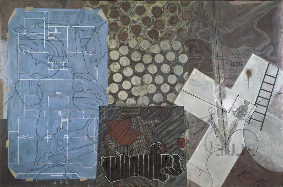 Jasper Johns, Untitled, 1992–4. Encaustic on canvas. 199.4 x 300.7 cm. The Eli and Edythe L. Broad Collection. Art © Jasper Johns / Licensed by VAGA, New York, NY